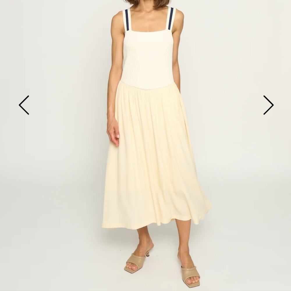 Central Park West Basque Waist Bodycon Dress Maxi Size Small‎